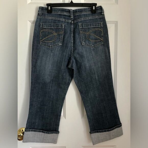 CHICO'S PLATINUM WOMEN'S JEAN'S ZODIAC CROP DEMIN STRECH SIZE 1 (8/10) MEDIUM - Picture 6 of 11
